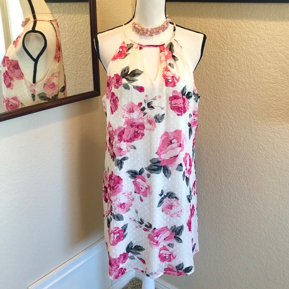 Candies Pleated Halter Swing Dress - Picture 2 of 8